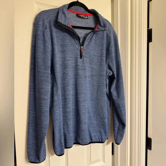 Avalanche Men's Quarter Zip Stand Up Collar Top, Blue, Size M - Picture 2 of 5